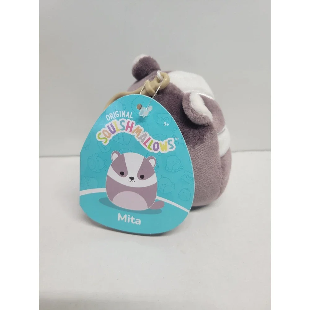 Squishmallows Mita the Badger 3.5 Inch Backpack Clip Plush Purple S3‎ #1471 NWT
